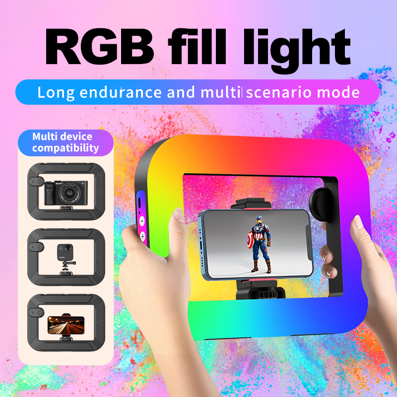 Photography Lighting Setup - Smartphone Video Rig Handheld RGB Ring