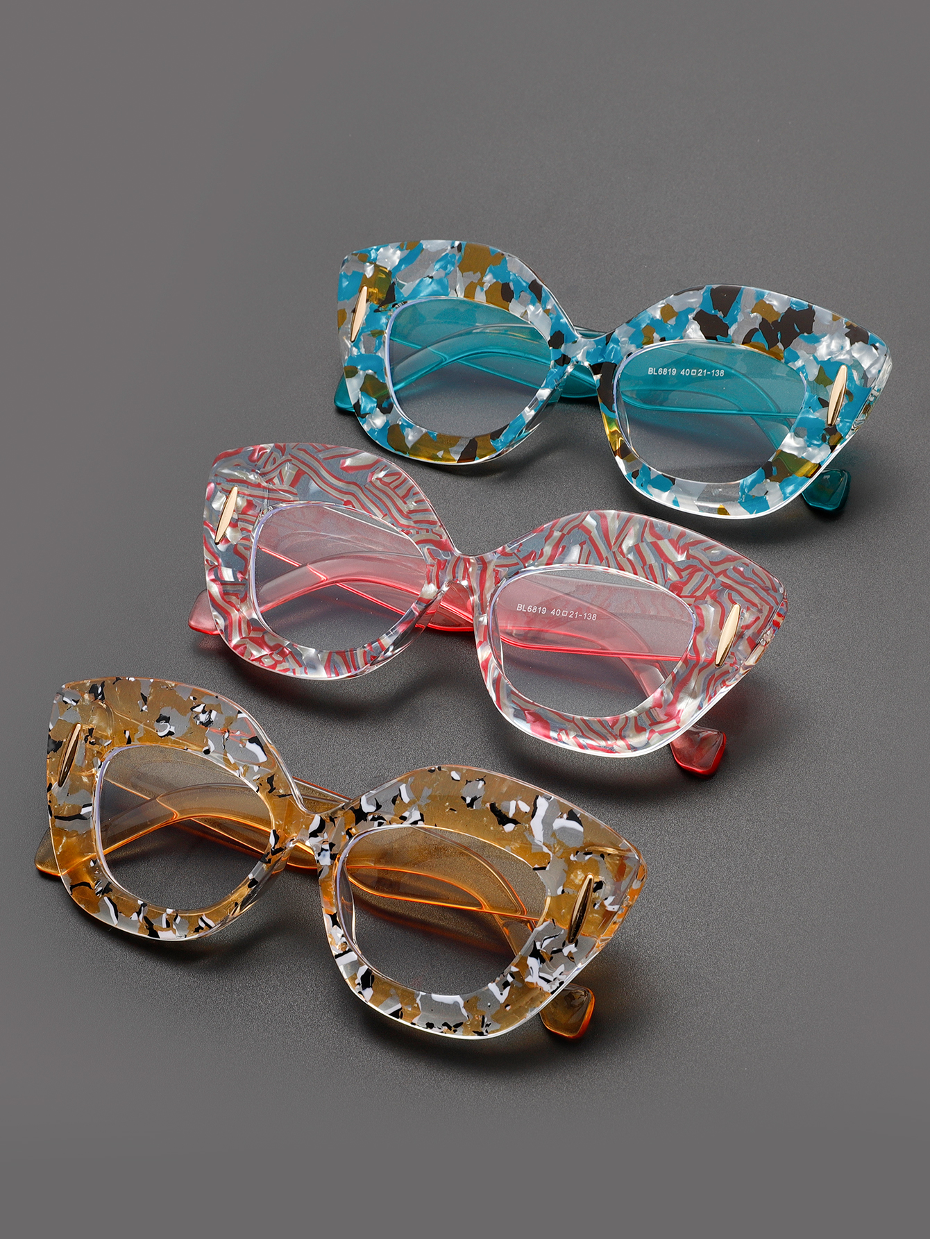 Large Frame Cat-Eye Floral Gla - Lighting Glass Photography recension och pris