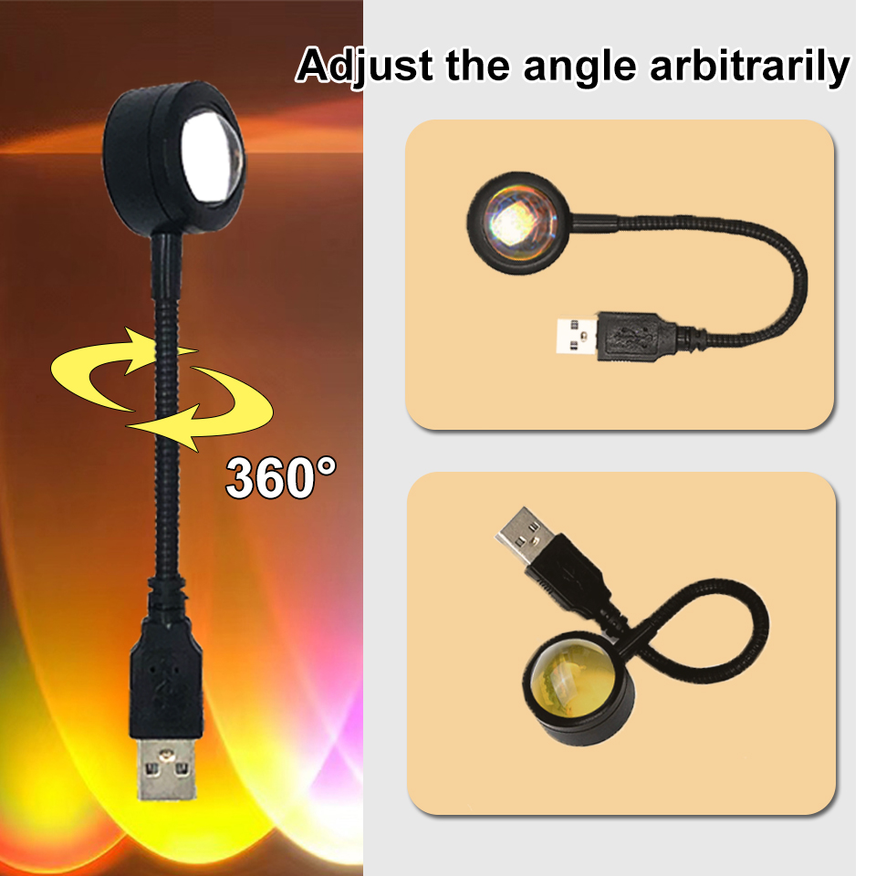 1x USB Sunset Lamp LED Rainbow - Photography Lighting Home recension och pris
