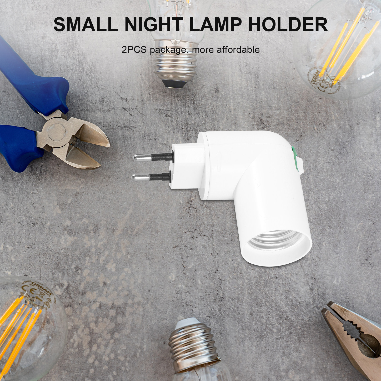 2Pcs Eu Plug Light Bulb Socket - Photography Lighting Home recension och pris