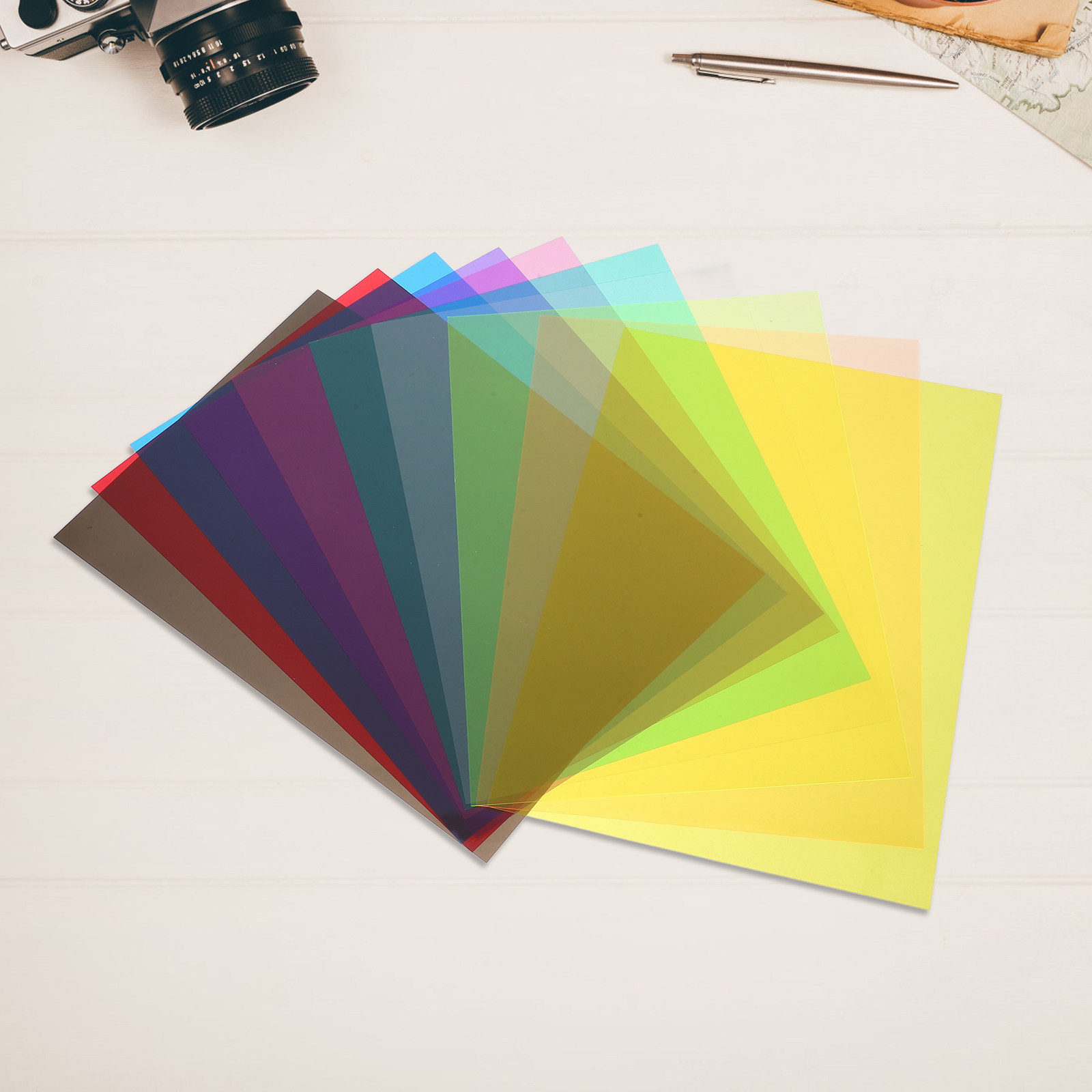 10Pcs Colored PVC Glass Paper  - Lighting Glass Photography recension och pris