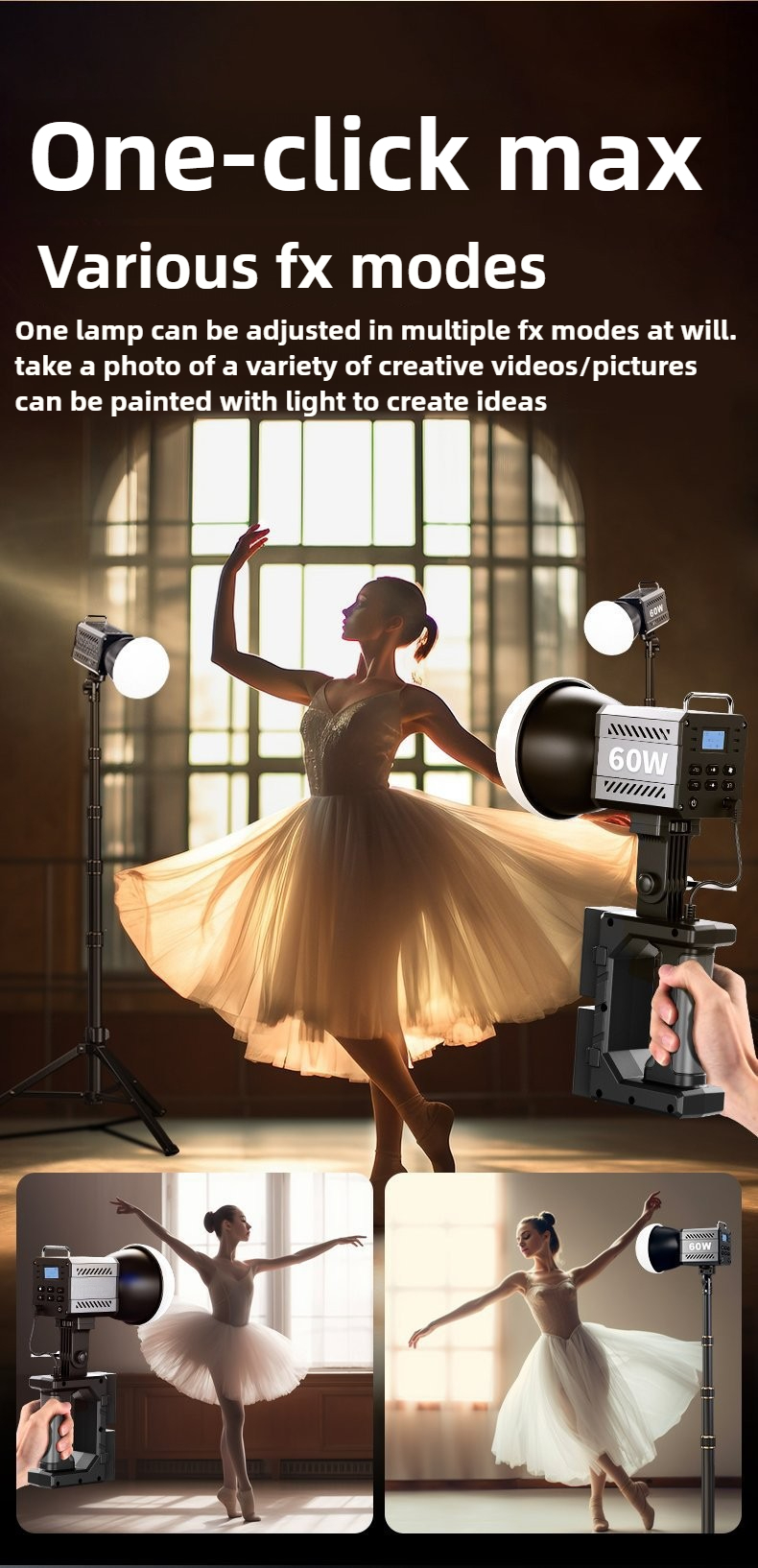 60W Tri-Color Video Light 2700 - Photography Lighting Home recension och pris