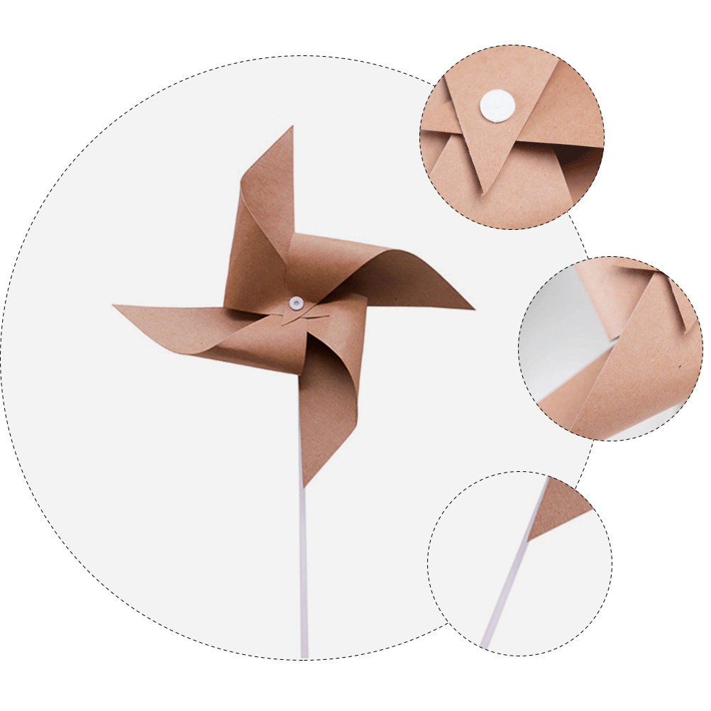 3Pcs Vintage Kraft Paper Windm - Photography Lighting Home recension och pris