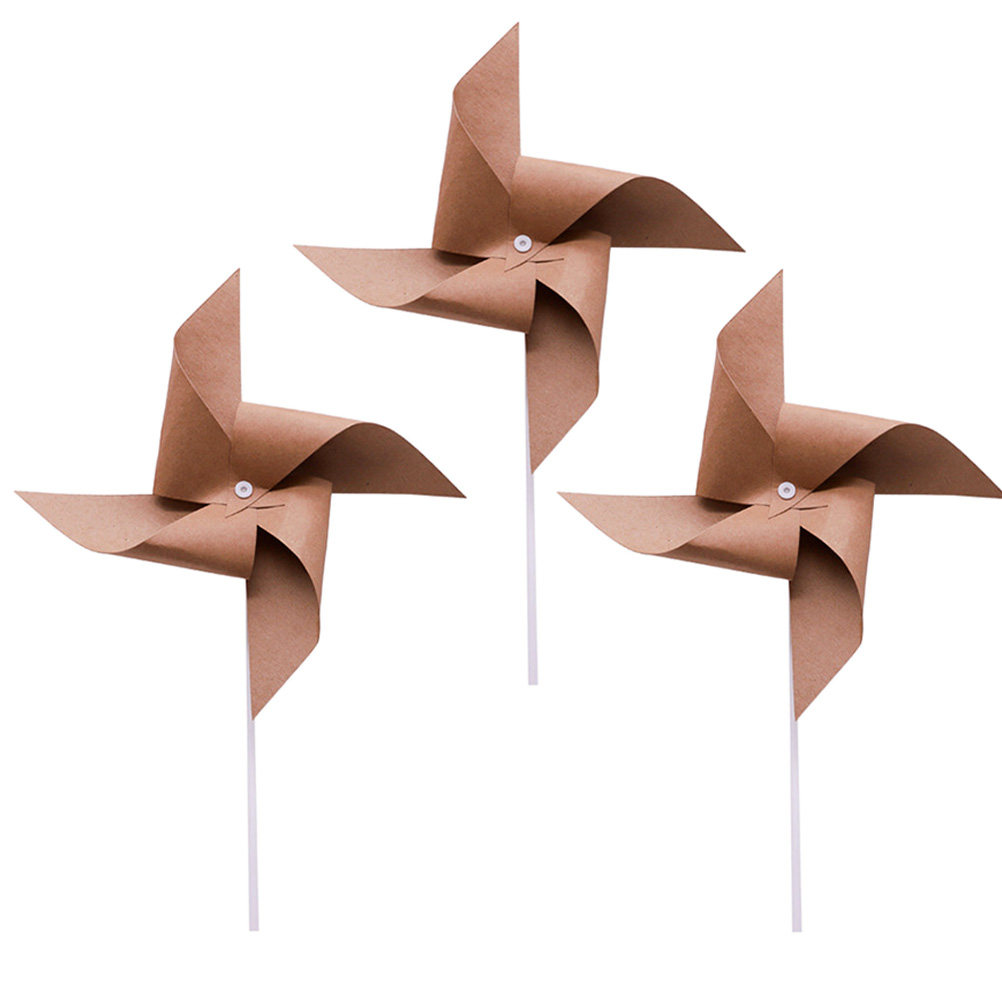 3Pcs Vintage Kraft Paper Windm - Photography Lighting Home recension och pris