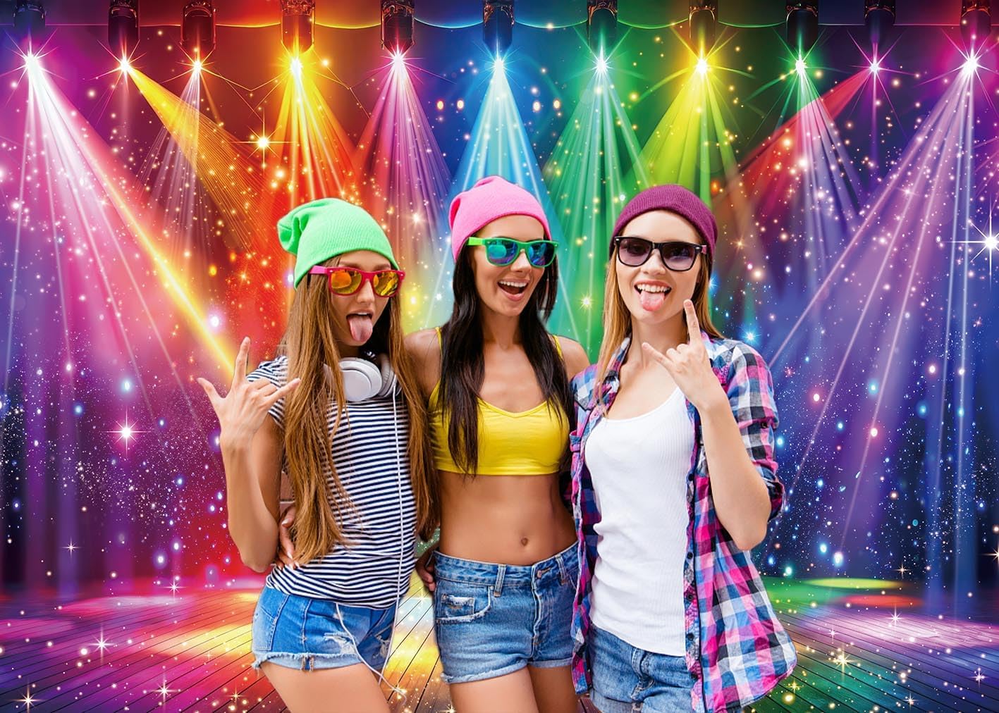Disco Backdrop 7x5FT Colorful  - Photography Of Lighting recension och pris